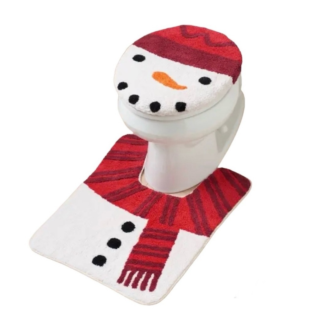 St Nicholas Snowman Toilet Seat Cover & Rug